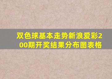 双色球基本走势新浪爱彩200期开奖结果分布图表格