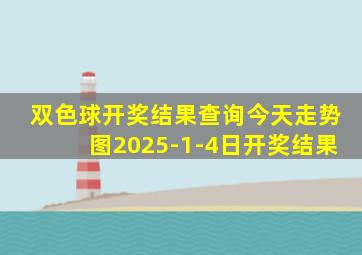 双色球开奖结果查询今天走势图2025-1-4日开奖结果