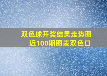 双色球开奖结果走势图近100期图表双色口