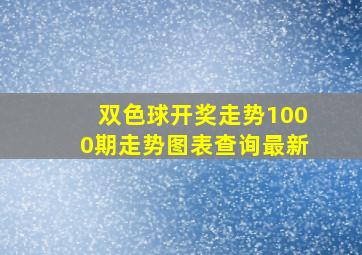 双色球开奖走势1000期走势图表查询最新