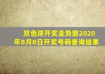 双色球开奖走势图2020年8月8日开奖号码查询结果