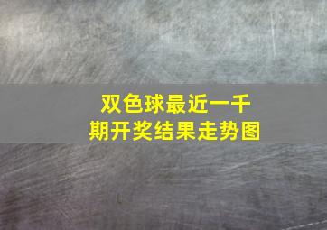 双色球最近一千期开奖结果走势图