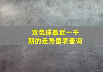 双色球最近一千期的走势图表查询