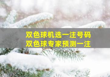 双色球机选一注号码双色球专家预测一注