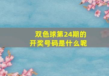 双色球第24期的开奖号码是什么呢