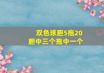 双色球胆5拖20胆中三个拖中一个