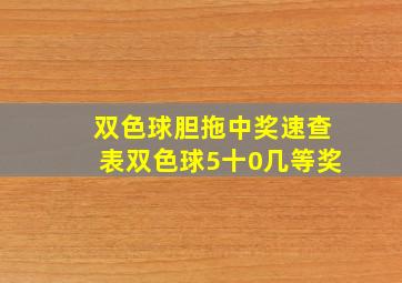 双色球胆拖中奖速查表双色球5十0几等奖