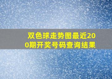 双色球走势图最近200期开奖号码查询结果