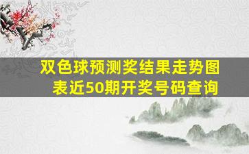 双色球预测奖结果走势图表近50期开奖号码查询