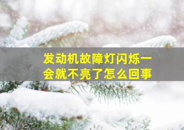 发动机故障灯闪烁一会就不亮了怎么回事