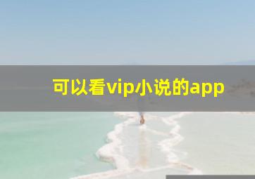 可以看vip小说的app