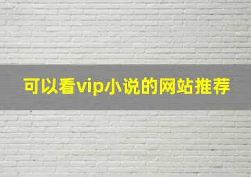 可以看vip小说的网站推荐