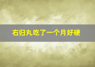 右归丸吃了一个月好硬