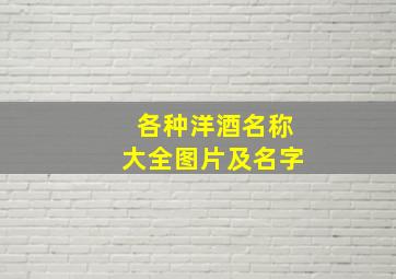 各种洋酒名称大全图片及名字