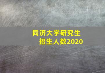 同济大学研究生招生人数2020