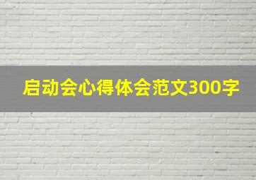 启动会心得体会范文300字