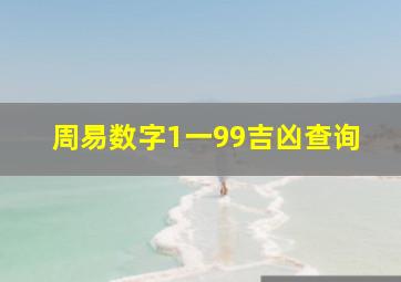 周易数字1一99吉凶查询