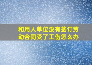 和用人单位没有签订劳动合同受了工伤怎么办