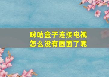 咪咕盒子连接电视怎么没有画面了呢