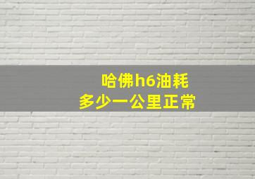 哈佛h6油耗多少一公里正常