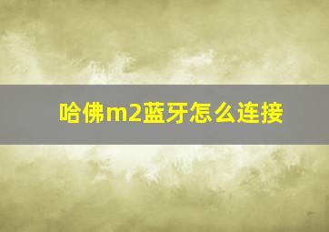 哈佛m2蓝牙怎么连接