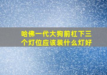 哈佛一代大狗前杠下三个灯位应该装什么灯好