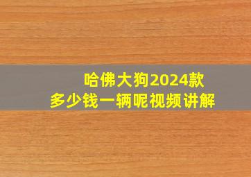 哈佛大狗2024款多少钱一辆呢视频讲解