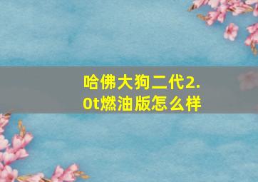 哈佛大狗二代2.0t燃油版怎么样