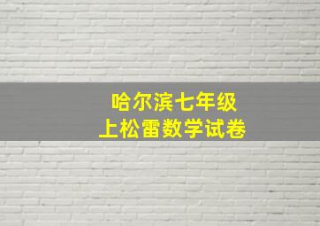 哈尔滨七年级上松雷数学试卷