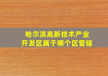 哈尔滨高新技术产业开发区属于哪个区管辖