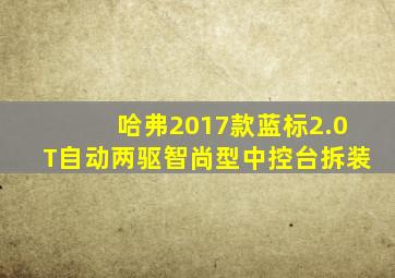 哈弗2017款蓝标2.0T自动两驱智尚型中控台拆装