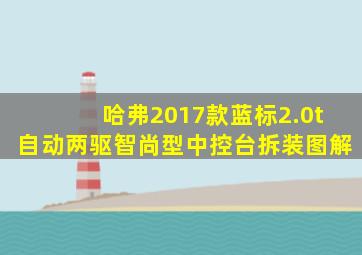 哈弗2017款蓝标2.0t自动两驱智尚型中控台拆装图解