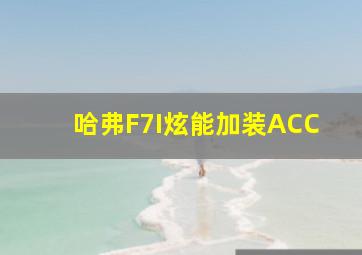 哈弗F7I炫能加装ACC