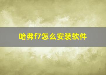 哈弗f7怎么安装软件