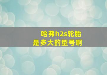 哈弗h2s轮胎是多大的型号啊