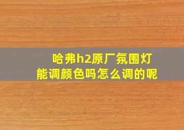 哈弗h2原厂氛围灯能调颜色吗怎么调的呢