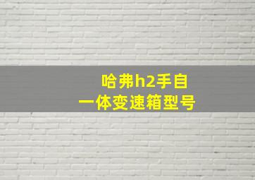 哈弗h2手自一体变速箱型号