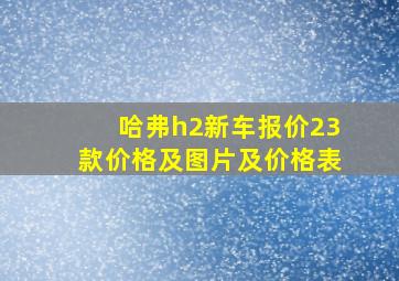 哈弗h2新车报价23款价格及图片及价格表