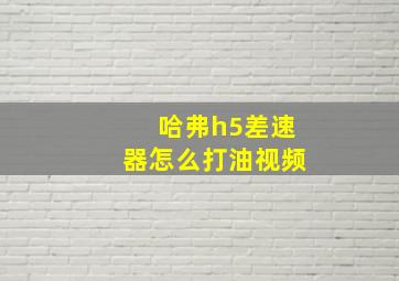 哈弗h5差速器怎么打油视频