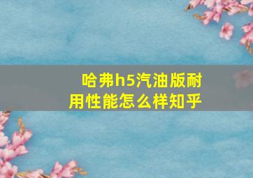 哈弗h5汽油版耐用性能怎么样知乎