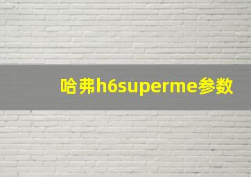 哈弗h6superme参数