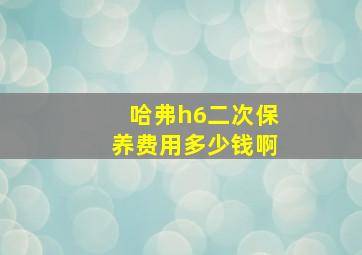 哈弗h6二次保养费用多少钱啊