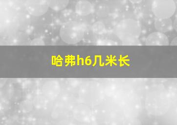 哈弗h6几米长