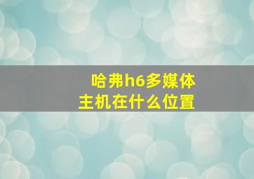 哈弗h6多媒体主机在什么位置