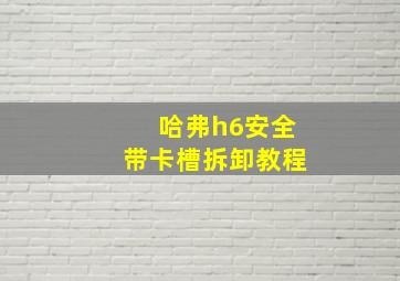 哈弗h6安全带卡槽拆卸教程