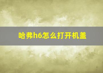 哈弗h6怎么打开机盖