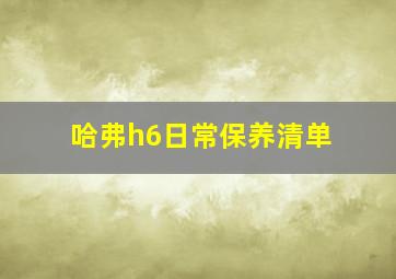 哈弗h6日常保养清单