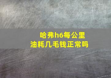 哈弗h6每公里油耗几毛钱正常吗