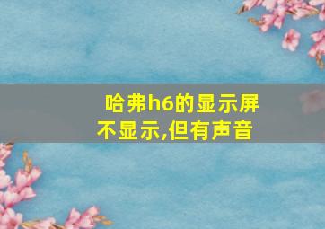 哈弗h6的显示屏不显示,但有声音