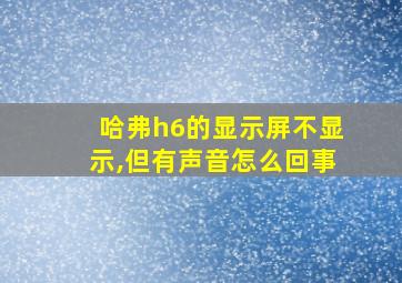 哈弗h6的显示屏不显示,但有声音怎么回事